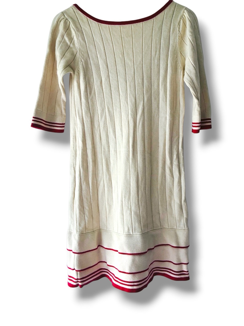 DIANE VON FURSTENBERG wool and cotton ivory and red minidress size M